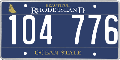 RI license plate 104776