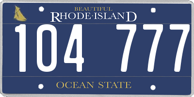 RI license plate 104777
