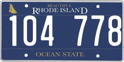 RI license plate 104778