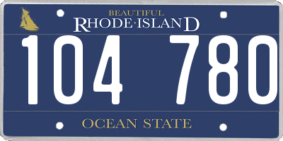 RI license plate 104780