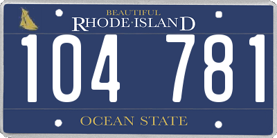 RI license plate 104781