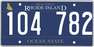 RI license plate 104782