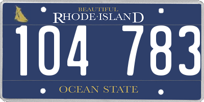 RI license plate 104783