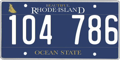 RI license plate 104786