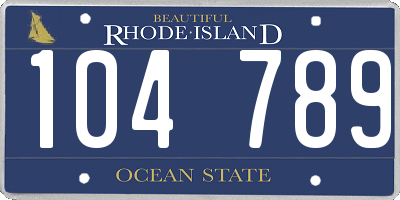 RI license plate 104789