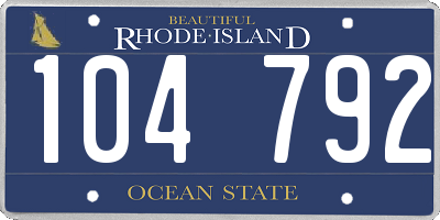 RI license plate 104792