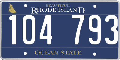 RI license plate 104793