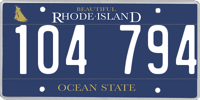 RI license plate 104794