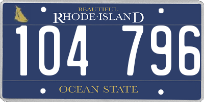 RI license plate 104796