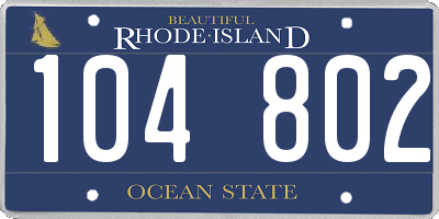 RI license plate 104802