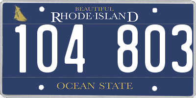 RI license plate 104803