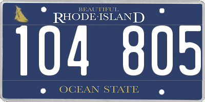 RI license plate 104805