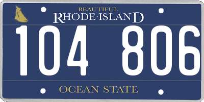 RI license plate 104806