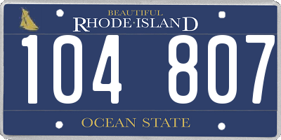 RI license plate 104807