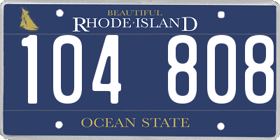 RI license plate 104808
