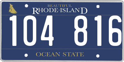 RI license plate 104816