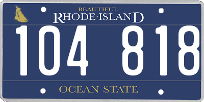 RI license plate 104818