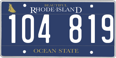RI license plate 104819