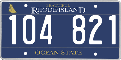 RI license plate 104821