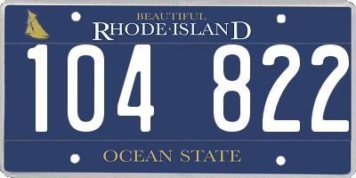 RI license plate 104822