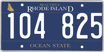 RI license plate 104825