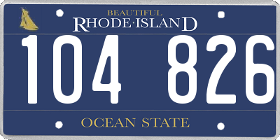 RI license plate 104826