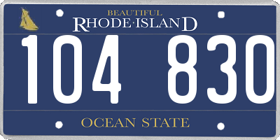 RI license plate 104830