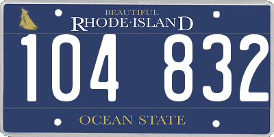 RI license plate 104832