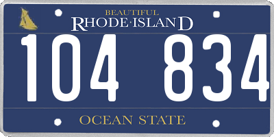 RI license plate 104834