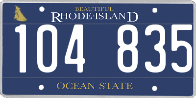 RI license plate 104835