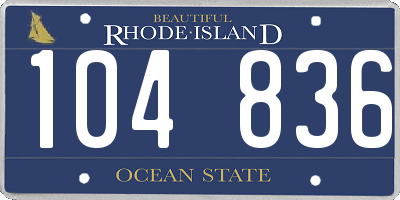 RI license plate 104836