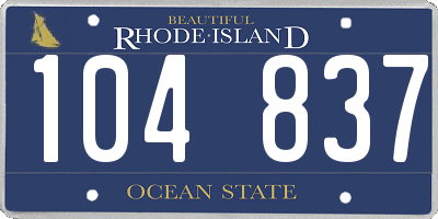 RI license plate 104837