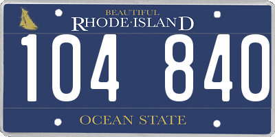 RI license plate 104840