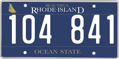 RI license plate 104841