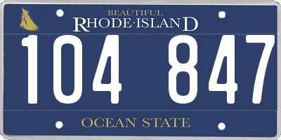 RI license plate 104847