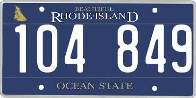 RI license plate 104849