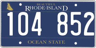 RI license plate 104852