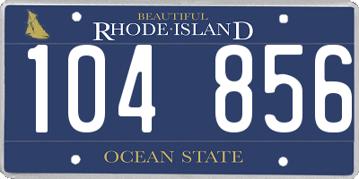 RI license plate 104856