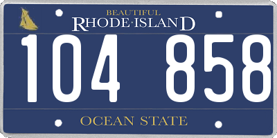 RI license plate 104858