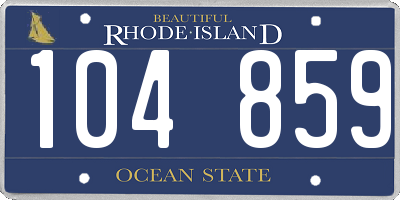 RI license plate 104859