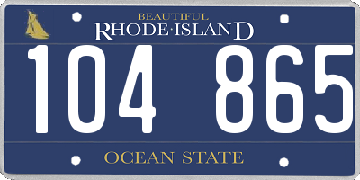 RI license plate 104865