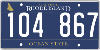 RI license plate 104867
