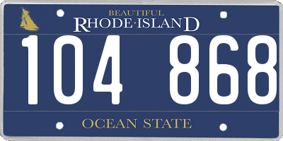 RI license plate 104868