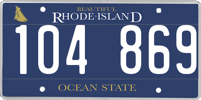RI license plate 104869