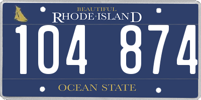 RI license plate 104874