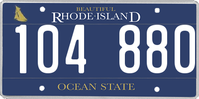 RI license plate 104880
