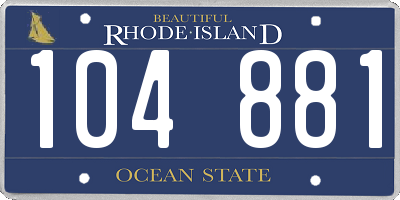 RI license plate 104881