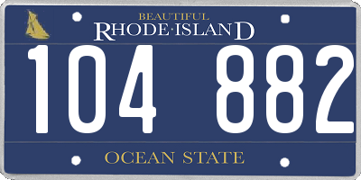 RI license plate 104882