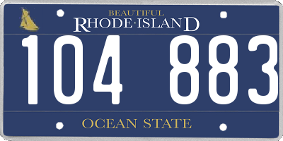 RI license plate 104883
