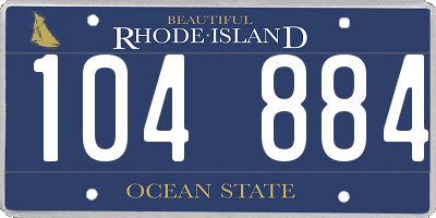 RI license plate 104884